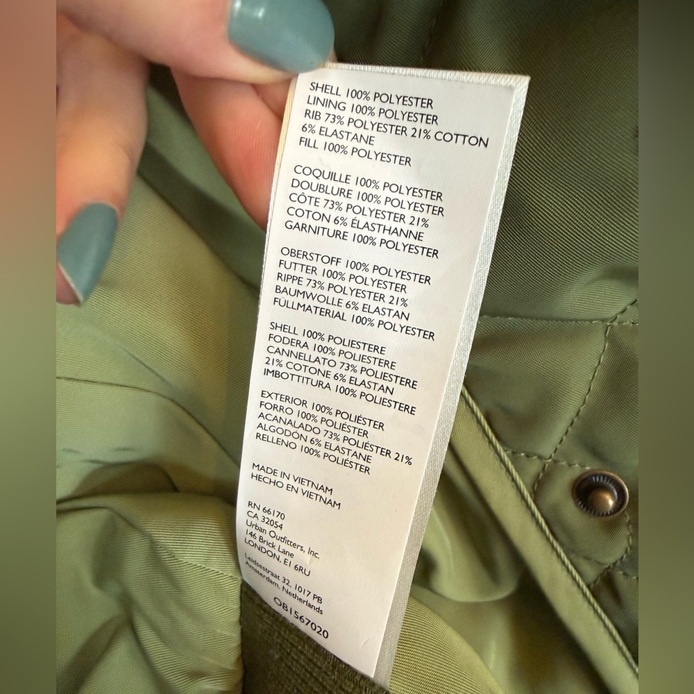 Anthropologie Pilcro green Quilted jacket Coat Sz large - Picture 14 of 15
